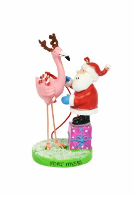 Fort Myers Santa With Flamingo Ornament