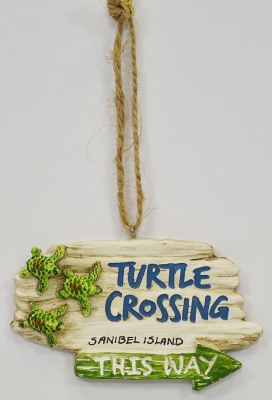 Sanibel Island Turtle Crossing Sign Ornament