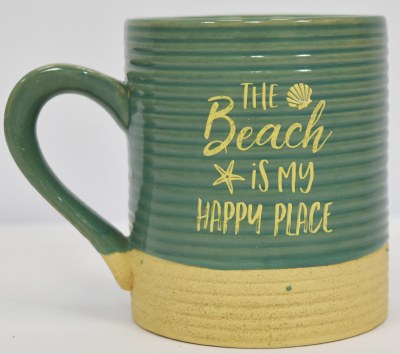 15 Oz Sanibel Island Sandy Scallop Shell "The Beach is My Happy Place" Mug