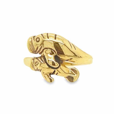 Size 9 Glold Sterling Silver Plated Manatee Ring