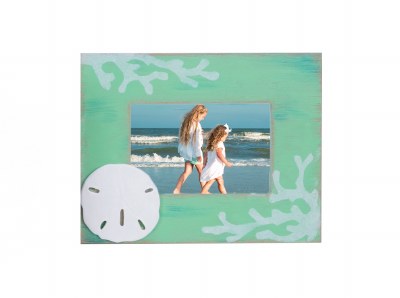 4" x 6" Sand Dollar On Green Picture Frame