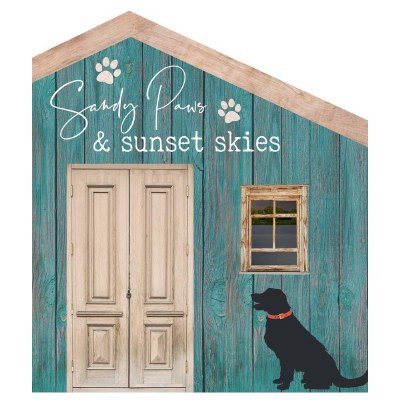 6" x 5" Sandy Paws House Shaped Plaque