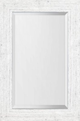 34" x 22" White Washed Mirror