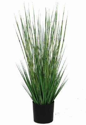 5' Faux Green Horsetail Grass Potted