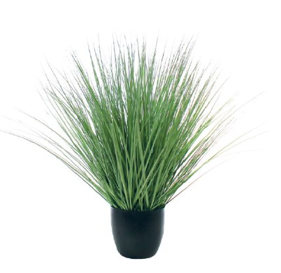 18" Faux Green River Grass Potted