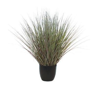 18" Faux Red and Green River Grass Potted