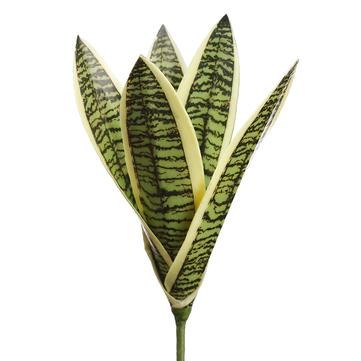 10" Faux Green and Yellow Sansevieria