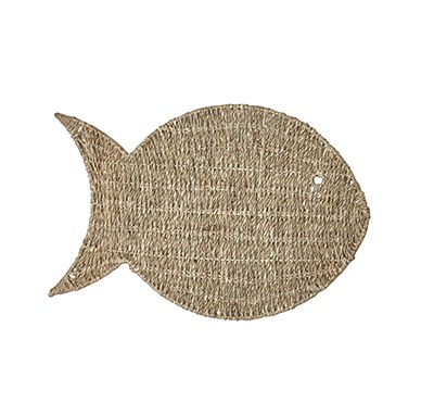 12" x 18" Natural Seagrass Fish Shaped Placemat