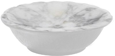 5" Round White Faux Marble Bowl