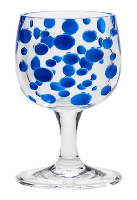 8 Oz Blue Satin Pearl Wine Glass