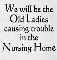 "We Will Be Old Ladies Causing Trouble In The Nursing Home" Kitchen Towel