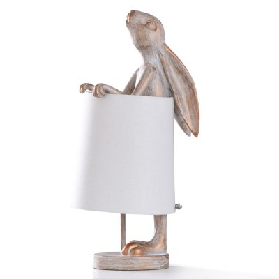 23" Light Brown Rabbit in Shade Table Lamp