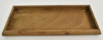 12" White Washed Natural Rectangle Wooden Tray