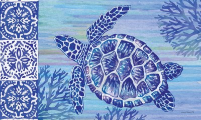 18" x 30" Blue Sea Turtle Doormat
