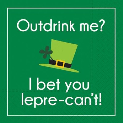 5" Square Bet You Lepre-can't Beverage Napkin