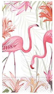 8" x 5" Flamingo Paradise Garden Guest Towel