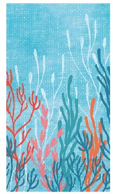 8" x 5" Coral Tranquility Guest Towel