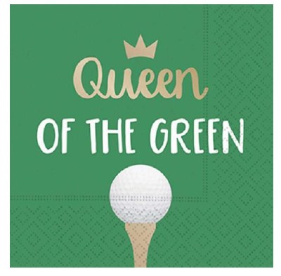 5" Square Queen Of The Green Beverage Napkin