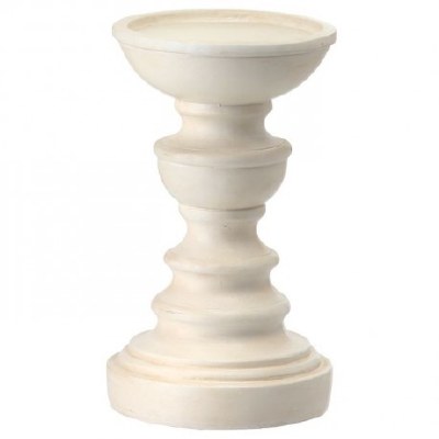 6.5" Ivory Pillar Candleholder