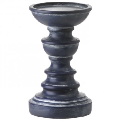 6.5" Navy Pillar Candleholder