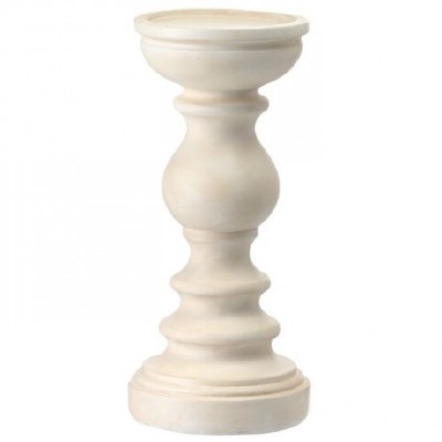 9" Ivory Pillar Candleholder