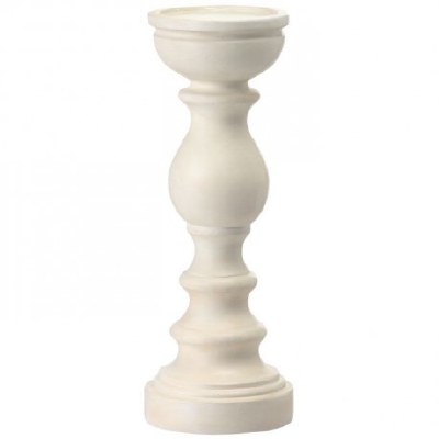 12" Ivory Pillar Candleholder