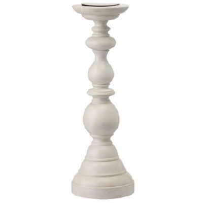 16" Ivory Pillar Candleholder