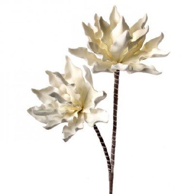 41" White Double Faux Succulent Flower