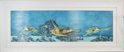 26" x 62" Undersea Turtles Get Framed
