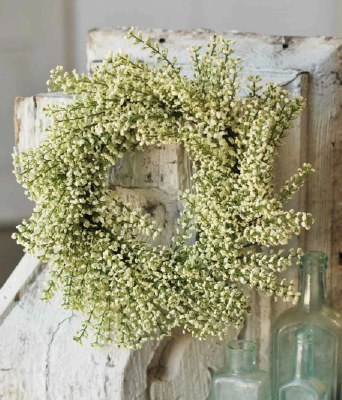 6.5" Opening Faux White Astilbe Candle Ring