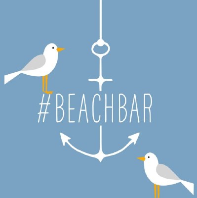 5" Square Beach Bar Seagull Beverage Napkin