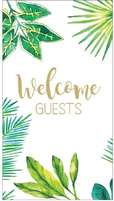 8" x 5" Welcome Guest Leaves Guest Towel