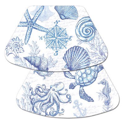 17" x 12" Blue and White Shell Wedge Placemat