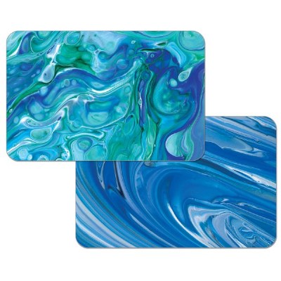 11" x 17" Blue and Green Faux Marble Placemat