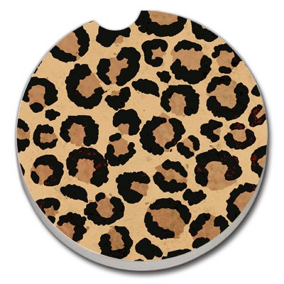 3" Round Leopard Spot Car Coaster