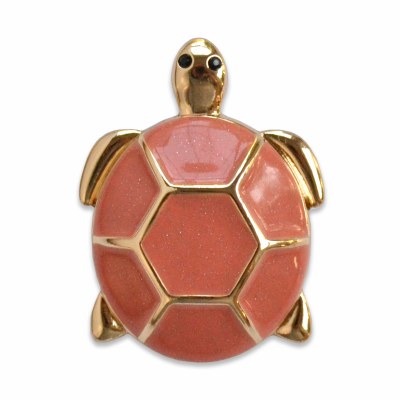 Set of 2 Lindsay Phillips Poppy Coral Turtle Snap
