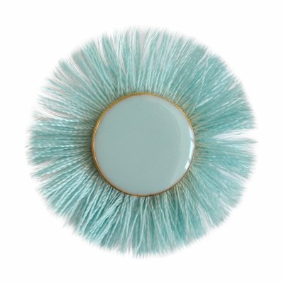 Set of 2 Lindsay Phillips Lillian Turquoise Fringe Button Snap