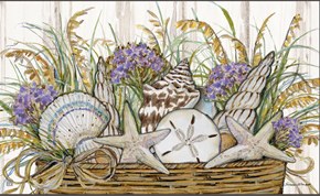 18" x 30" Shells and Seaoats In Pot Doormat