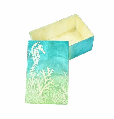 4" x 6" Blue and Green Sealife Capiz Box