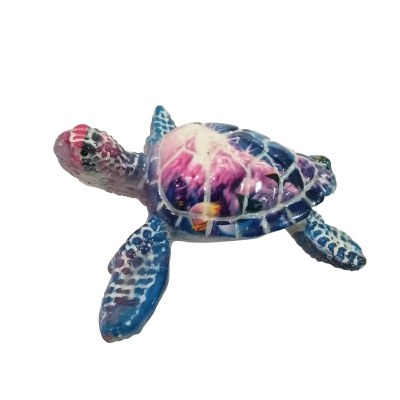 3" Multicolored Polystone Turtle