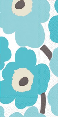 9" x 5" Turquoise Modern Flower Guest Towel