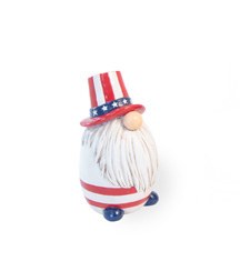 4" White Patriotic Polystone Gnome