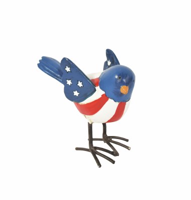 4" Blue Head Patriotic Bird
