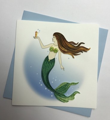 6" Square Quilling Mermaid Card