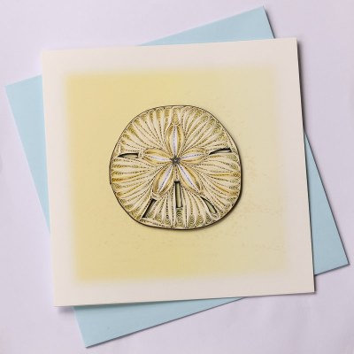 6" Square Quilling Sand Dollar Card