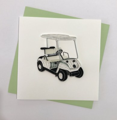 6" Square Quilling Golf Cart Card