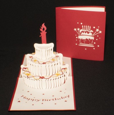 6" Square Pop Up Birthday Cake Card