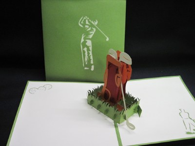 6" Square Pop Up Golf Bag Card