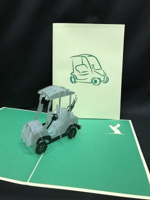 6" Square Pop Up Golf Cart Card