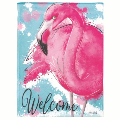 18" x 13" Mini Welcome Flamingo Garden Flag